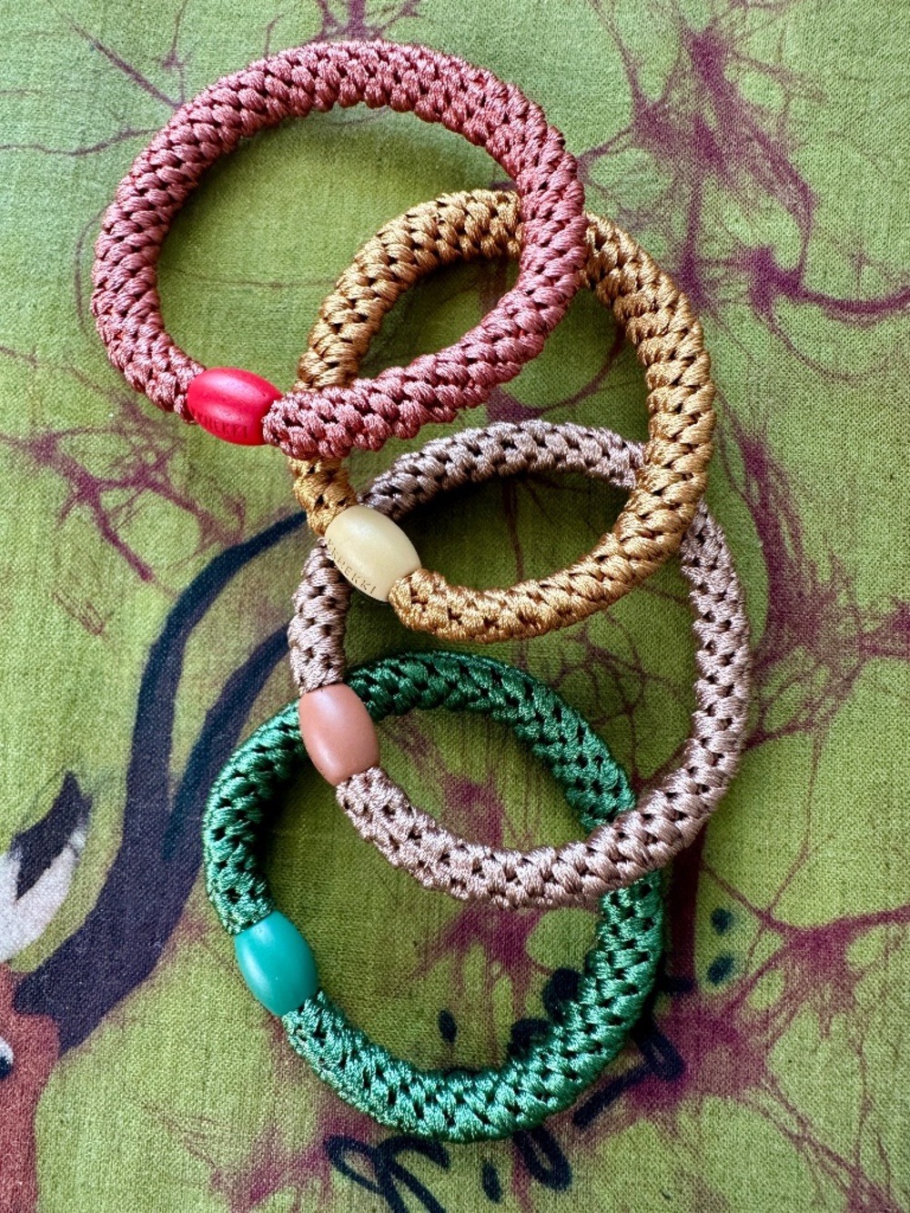 NWT 4-Bundle Authentic Original KKNEKKI Hair Ties/Elastics in Nature Colors